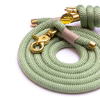 Laisse mains-libres en corde Matcha