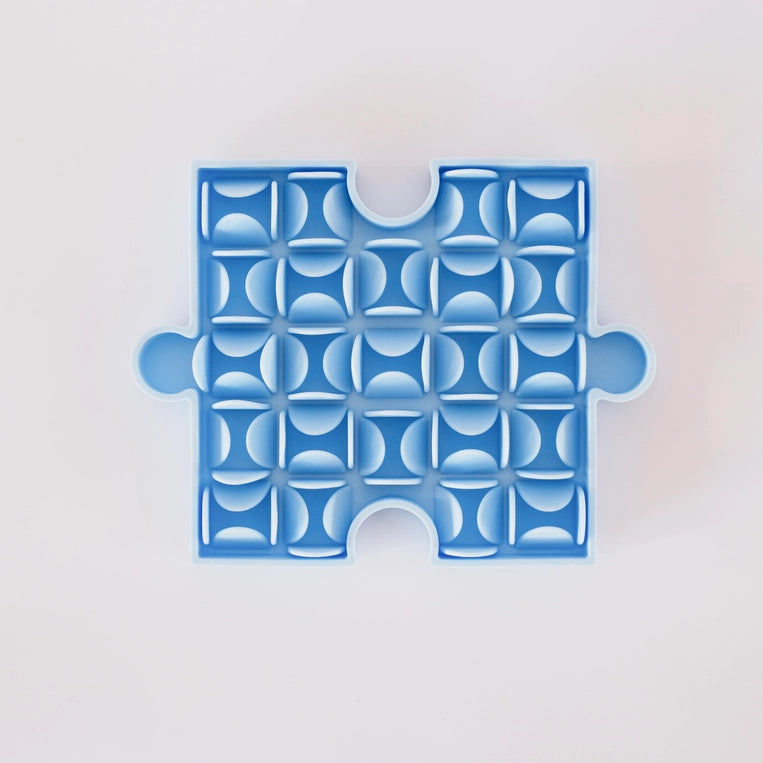 Tapis de léchage puzzle bleu