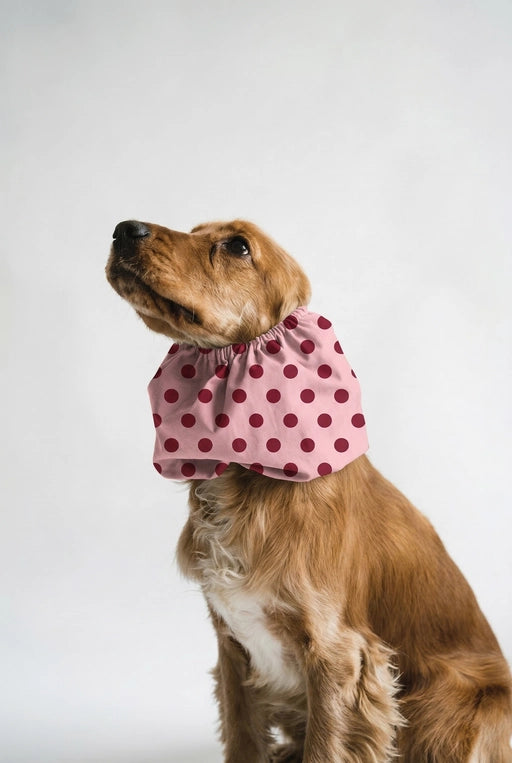 Snood rose à pois