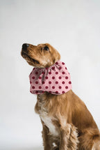 Snood rose à pois